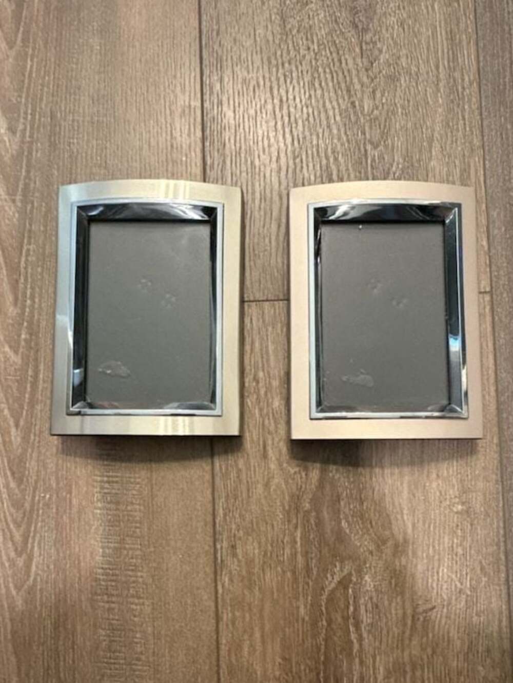 Nambé Dual-Tone Brushed and Polished Metal Picture Frames, Set of 2